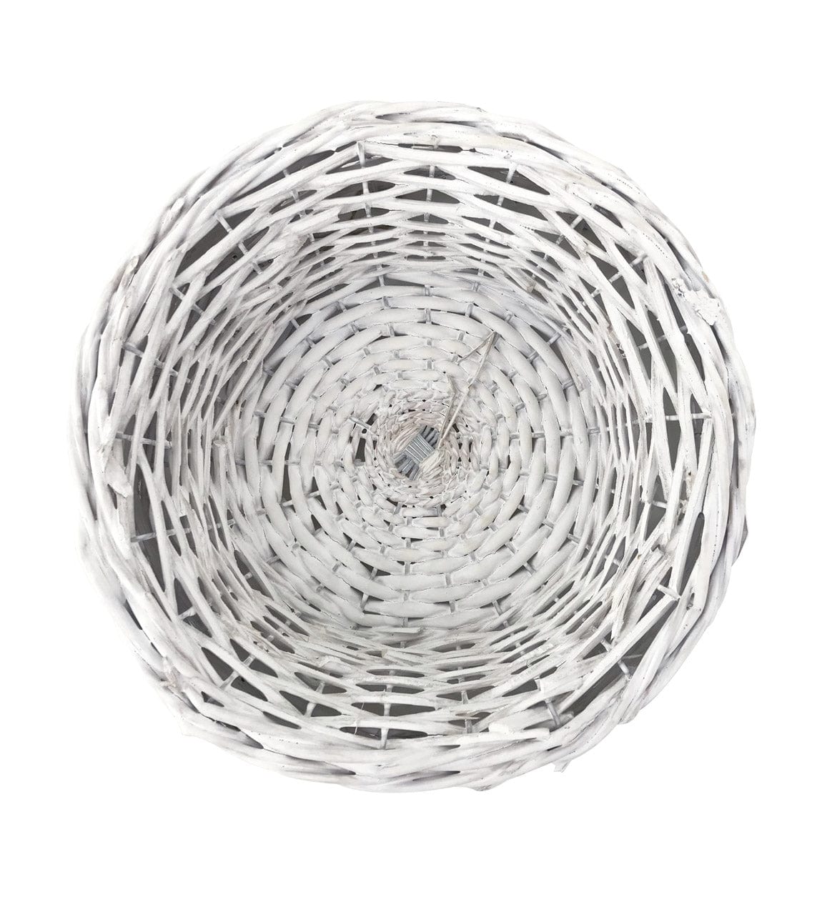 Suport lumanare din sticla si rachita, Smith Large Transparent / Alb, Ø25xH32 cm (4)