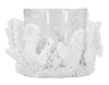 Suport lumanare din sticla si rasina Corallo Alb, Ø12,5xH9 cm (2)