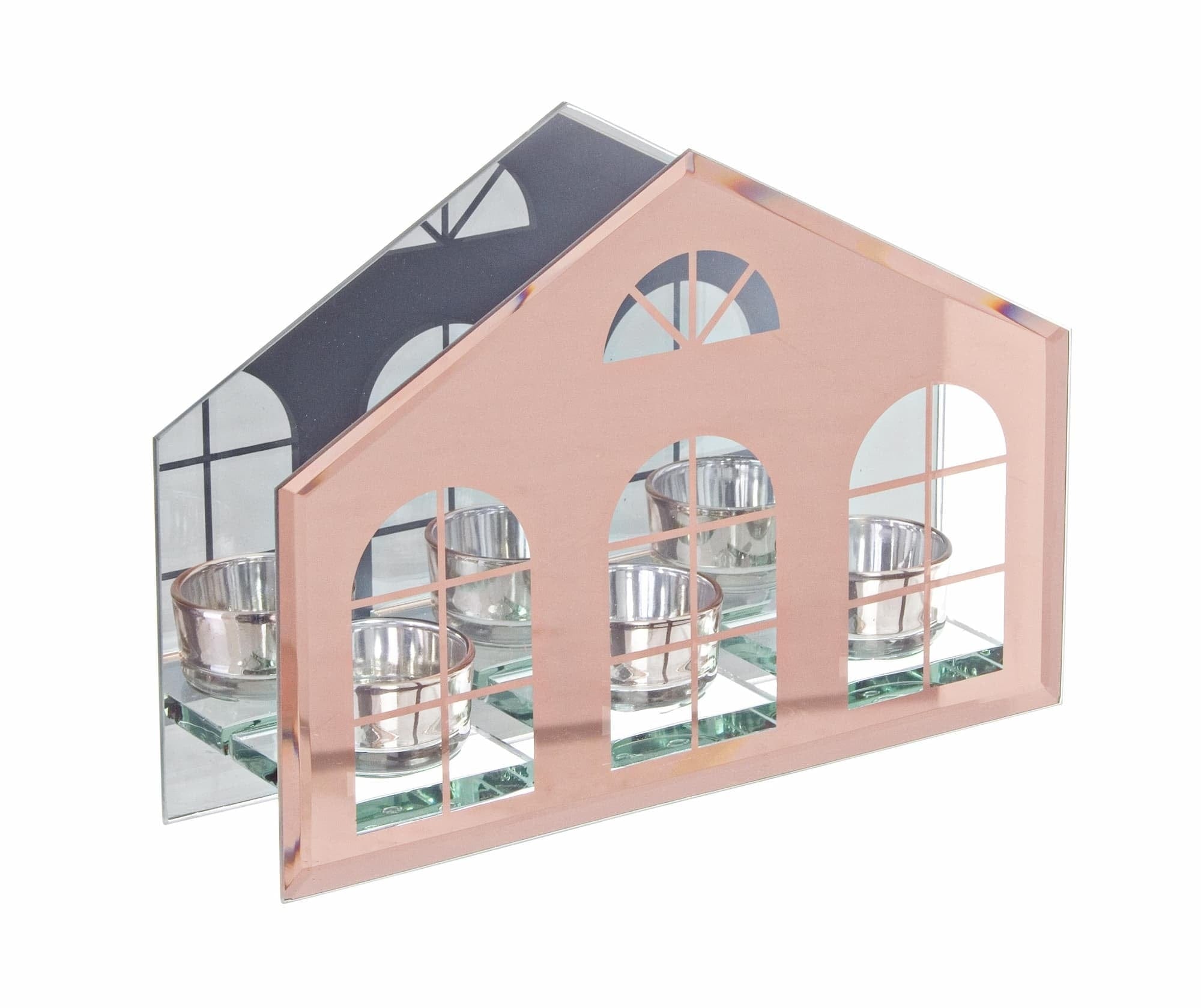 Suport lumanari din sticla Wall Ivory, L24xl17xH6,3 cm