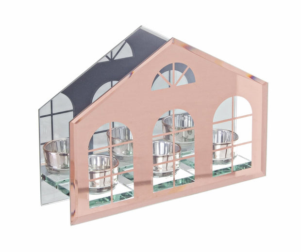 Suport lumanari din sticla Wall Ivory, L24xl17xH6,3 cm