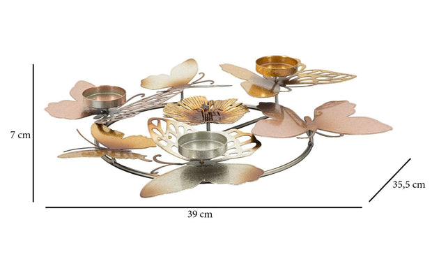 Suport metalic pentru lumanari Shine -C- Multicolor, L39xl35,5xH7 cm (6)