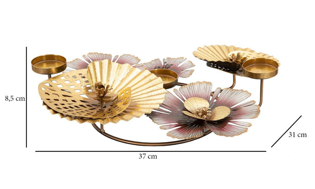 Suport metalic pentru lumanari Shine -D- Multicolor, L37xl31xH8,5 cm (6)