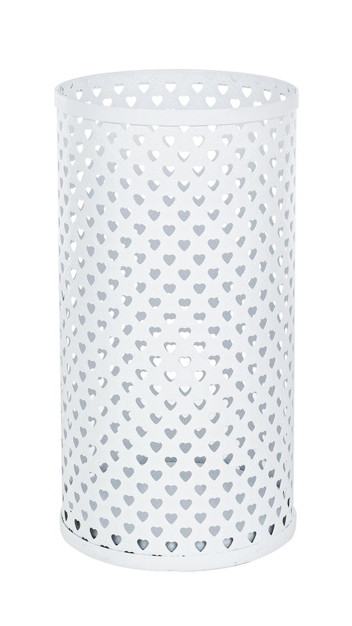 Suport metalic pentru umbrele, Heart Alb, Ø24xH45 cm