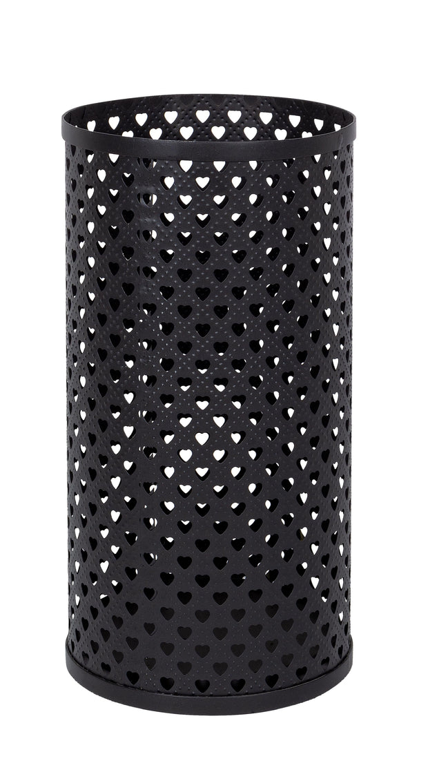 Suport metalic pentru umbrele, Heart Negru, Ø24xH45 cm