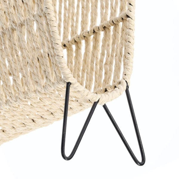 Zeller Suport pentru reviste, din hartie si metal, Boho Natural / Negru, l38xA15xH30 cm