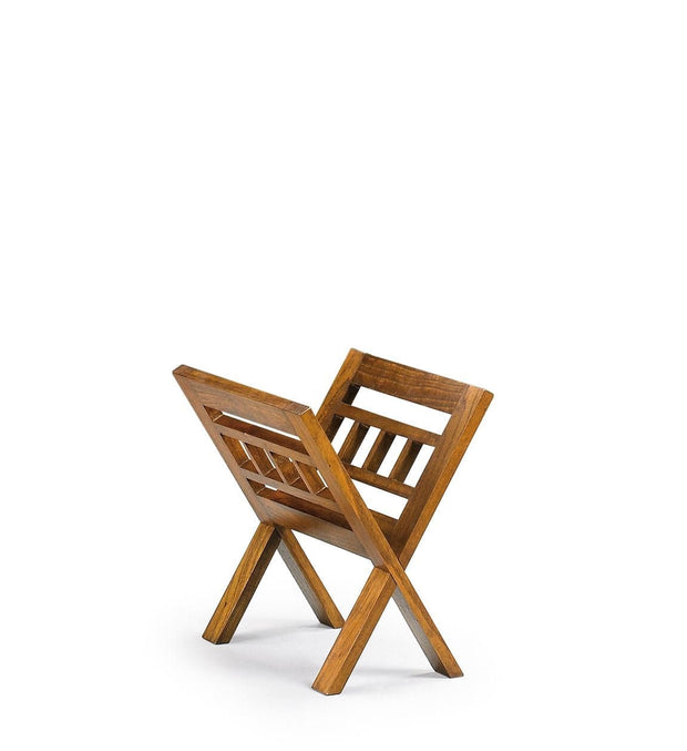 Suport pentru reviste din lemn si furnir, Star Nuc, l30xA40xH40 cm