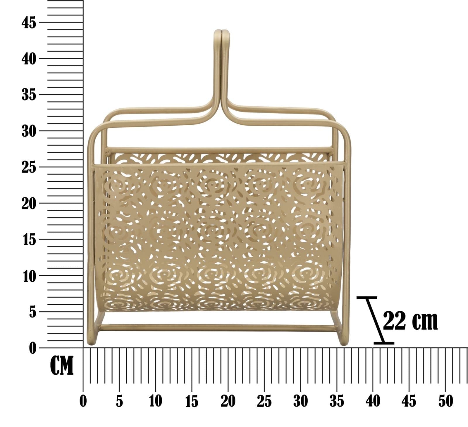 Suport pentru reviste din metal Glam Rose Auriu Antichizat, l37xA22xH44,5 cm (6)