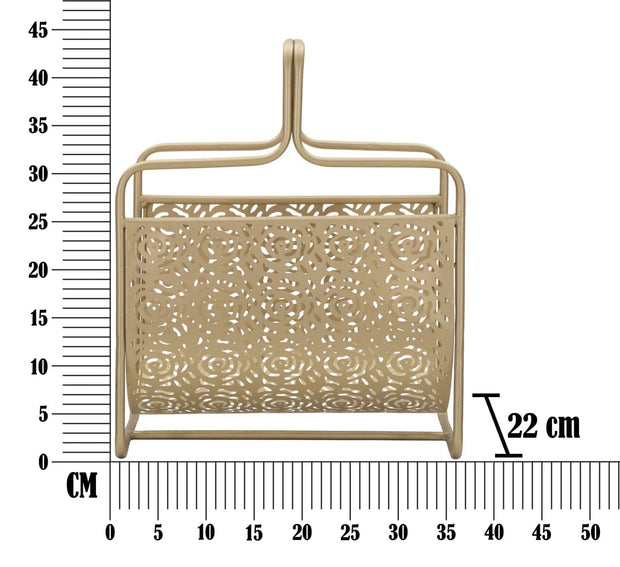 Suport pentru reviste din metal Glam Rose Auriu Antichizat, l37xA22xH44,5 cm (6)