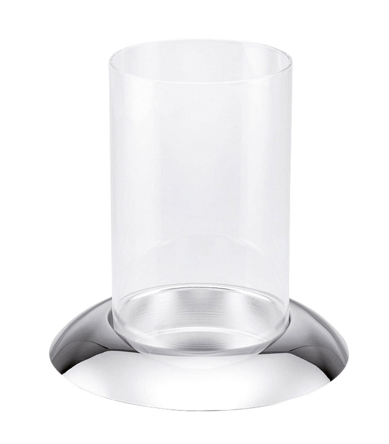 Suport lumanare, din metal argintat si sticla, Tealight Tall Argintiu, Ø17xH18 cm