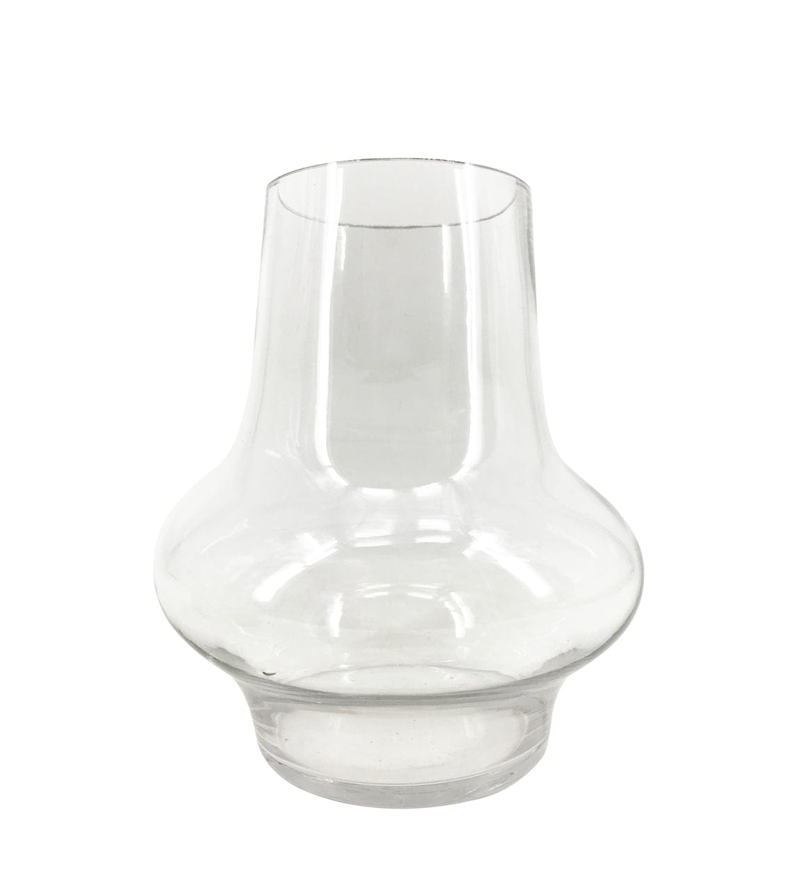 Suport lumanare din sticla si rachita, Smith Large Transparent / Alb, Ø25xH32 cm (2)