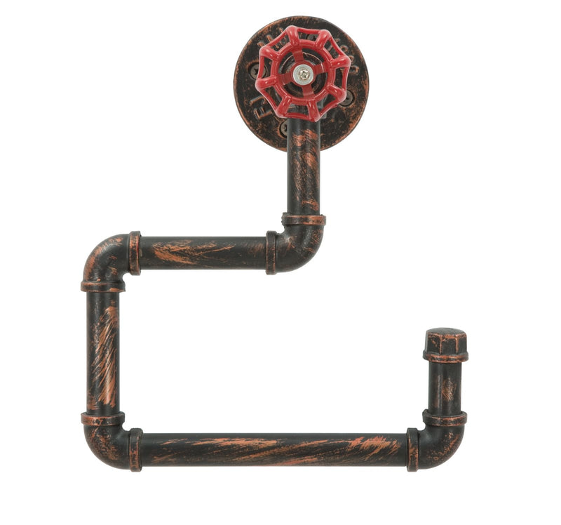 Suport metalic pentru hartie igienica Manhattan Simple Negru / Rosu, l24xA11xH28 cm