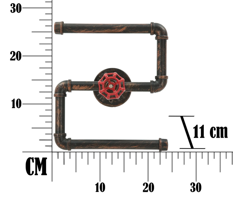 Suport metalic pentru hartie igienica Manhattan Double Negru / Rosu, l24xA11xH27 cm (7)