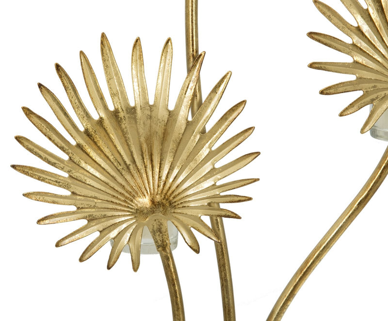 Suport metalic pentru lumanari Flower Auriu, l35,6xA12,5xH55 cm (3)