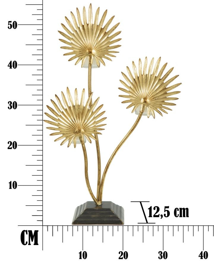 Suport metalic pentru lumanari Flower Auriu, l35,6xA12,5xH55 cm (7)