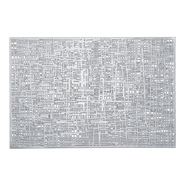 Suport vesela din PVC, Scribble Rectangle Argintiu, L45xl30 cm