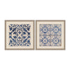 Tablou 2 piese Framed Linen Blue Tiles