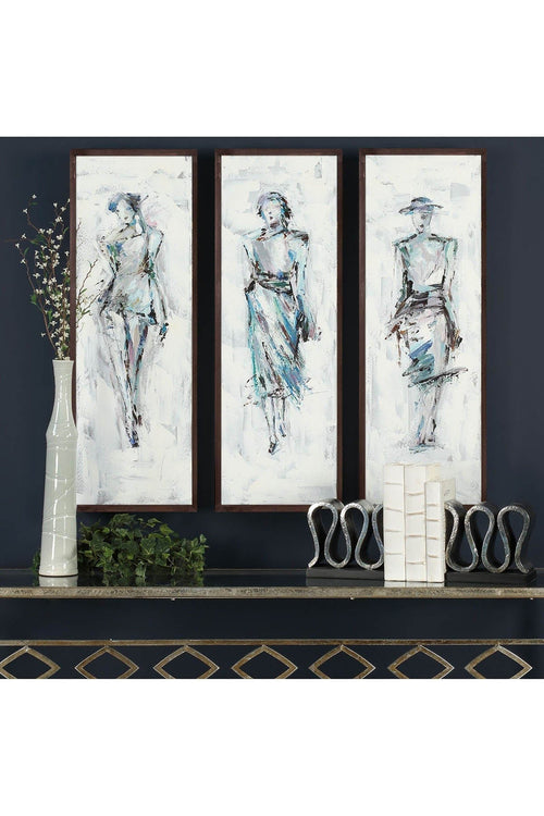 Tablou 3 piese Abstract 154 Multicolor, 90 x 70 cm