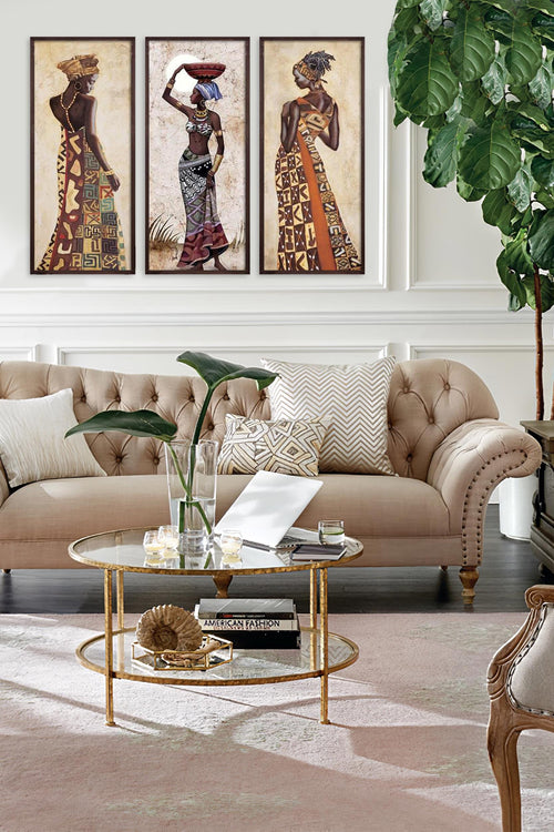 Tablou 3 piese Abstract 155 Multicolor, 90 x 70 cm