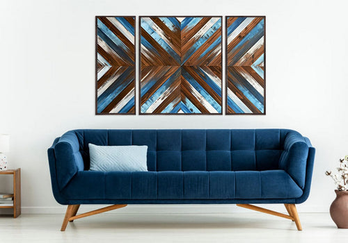 Tablou 3 piese Abstract 157 Multicolor, 120 x 70 cm