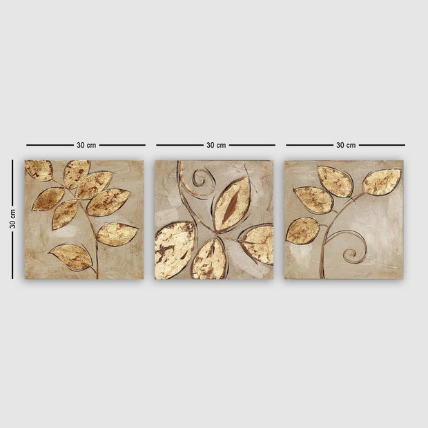 Asir Tablou 3 piese Canvas Leaves 3P5780 Multicolor, 90 x 30 cm