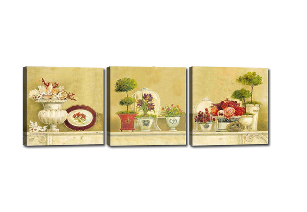 Tablou 3 piese Canvas Romance Multicolor, 90 x 30 cm