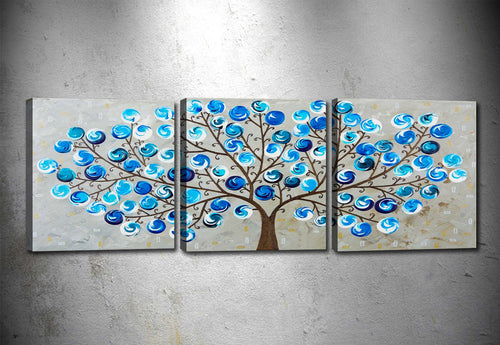 Tablou 3 piese Canvas Wind Multicolor, 90 x 30 cm