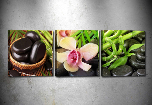 Tablou 3 piese Canvas Zen Mood Multicolor, 90 x 30 cm