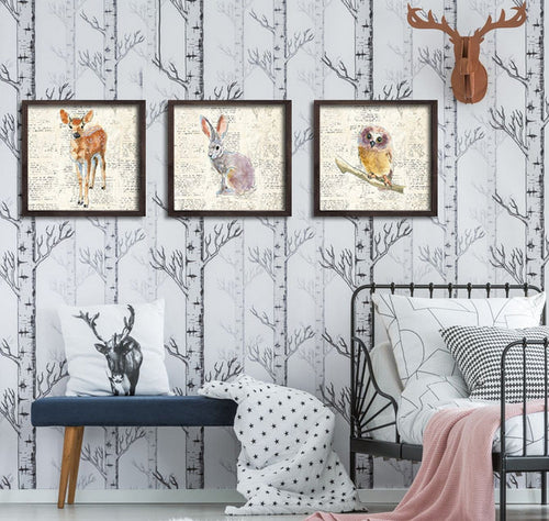 Tablou 3 piese Wild 21 Multicolor, 90 x 30 cm