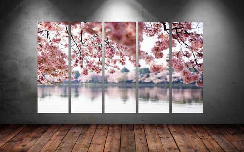 Tablou 5 piese Canvas Abstract 196 Multicolor, 150 x 90 cm