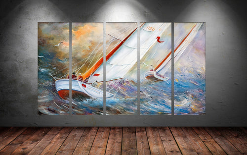 Tablou 5 piese Canvas World 168 Multicolor, 150 x 90 cm
