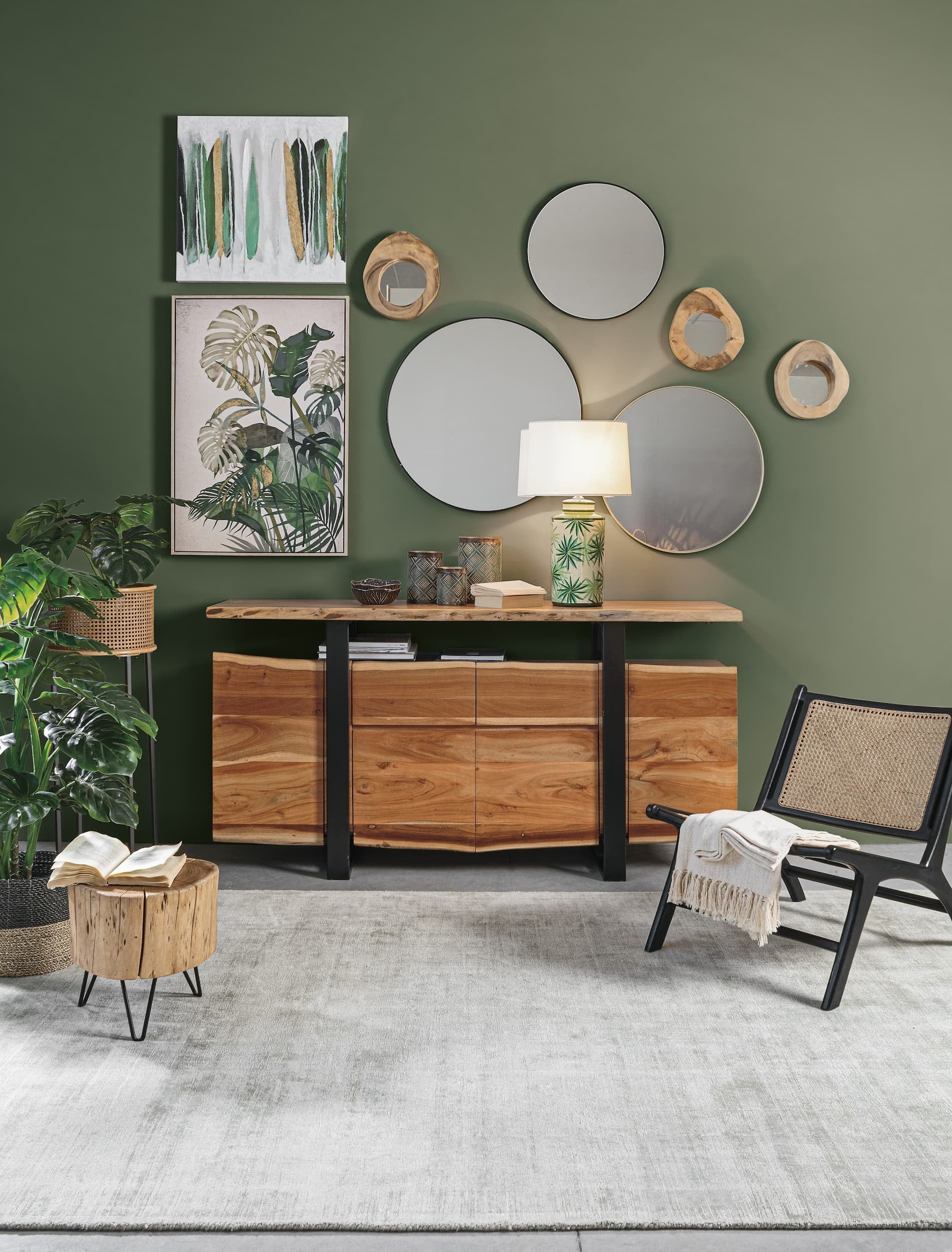 Tablou Canvas Bold 30712 Jungle Verde / Auriu, 62 x 92 cm (1)