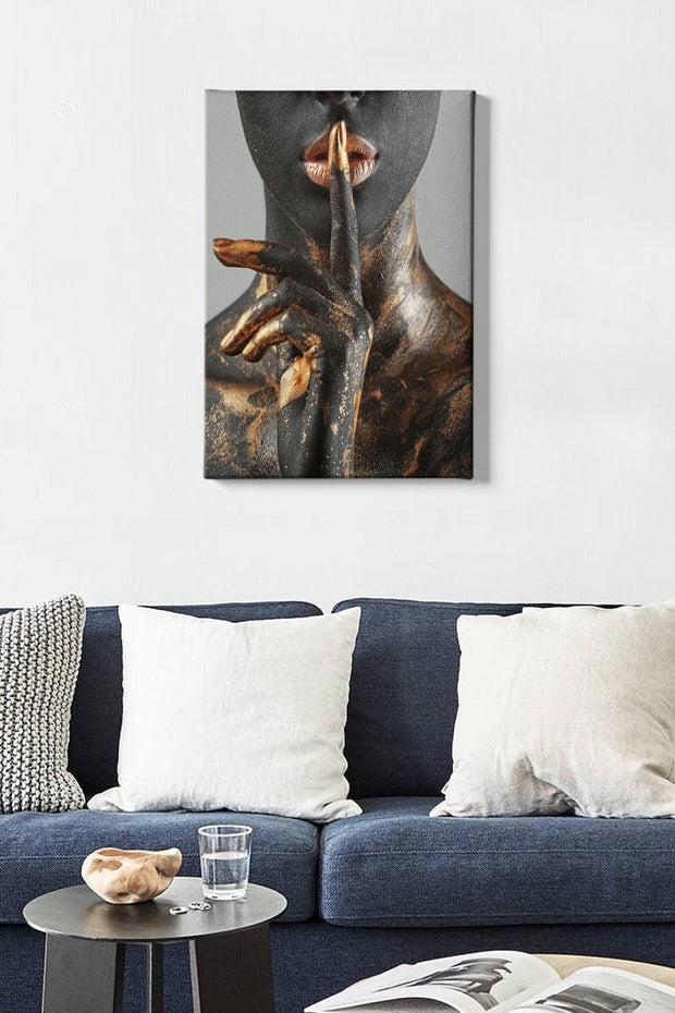 Asir Tablou Canvas Dimontina 83 Negru / Auriu, 50 x 70 cm