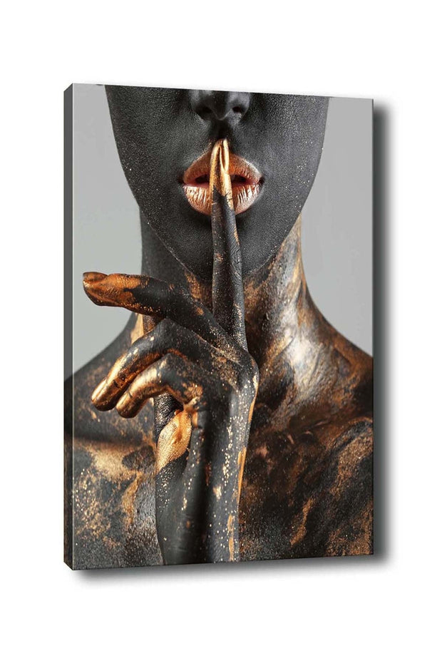 Asir Tablou Canvas Dimontina 83 Negru / Auriu, 50 x 70 cm