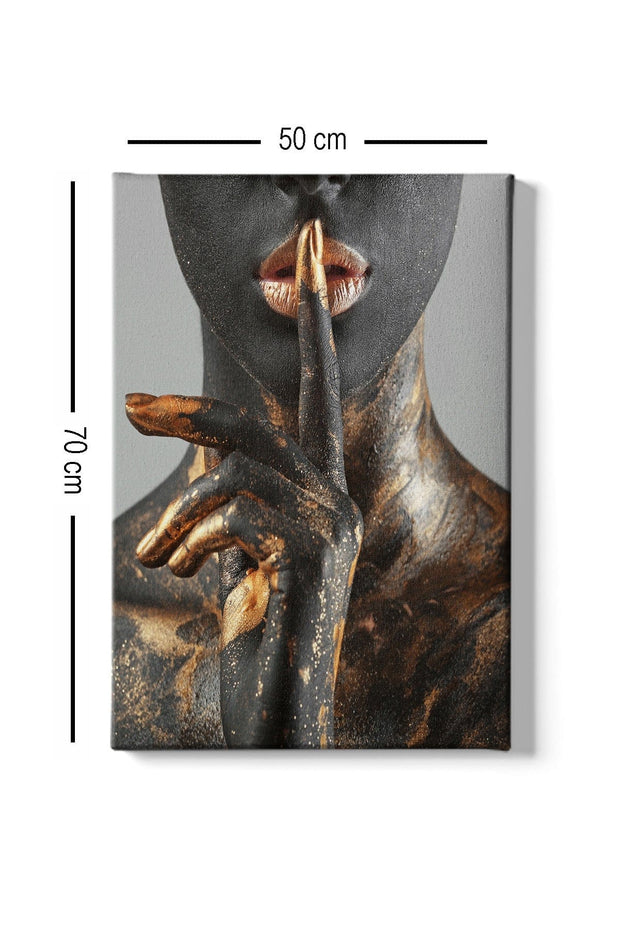 Asir Tablou Canvas Dimontina 83 Negru / Auriu, 50 x 70 cm