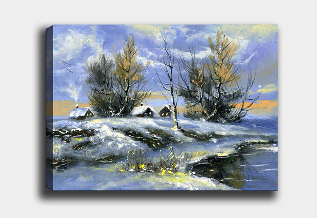 Tablou Canvas Winter Village Multicolor & OYOTR-DEV23421124 & OYOTR-DEV23421124 & OYOTR-DEV23421124