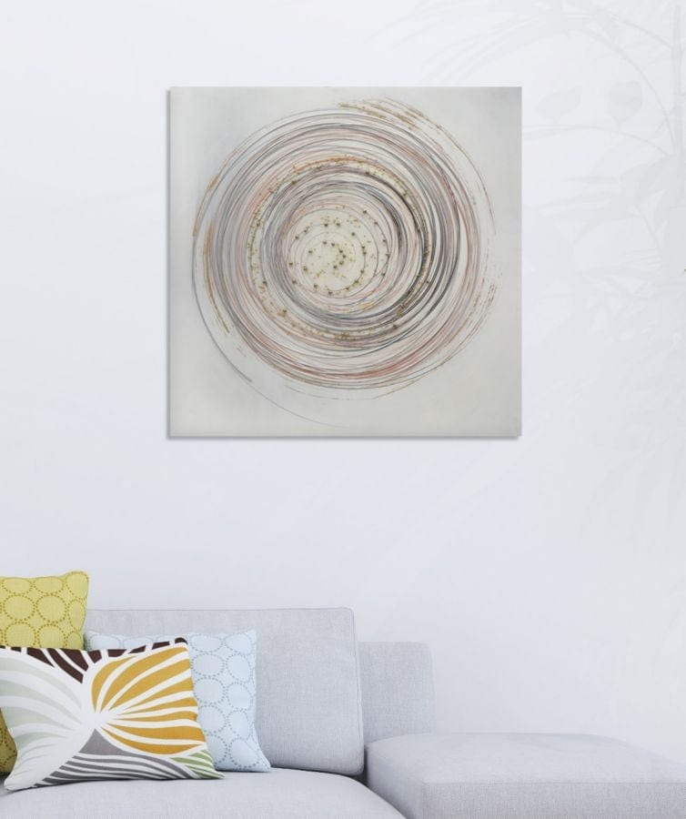 Tablou pictat manual Circle A, 80 x 80 cm (3)