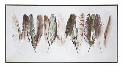 Tablou pictat manual Crown P232-2 Feathers Multicolor, 122,5 x 62,5 cm