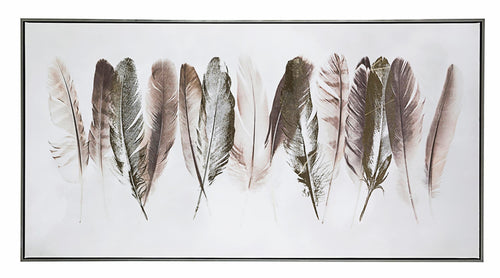 Tablou pictat manual Crown P232-2 Feathers Multicolor, 122,5 x 62,5 cm