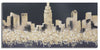 Tablou pictat manual, Golden City Multicolor, 150 x 70 cm