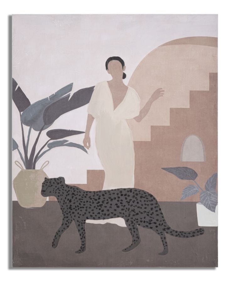 Tablou pictat manual, Lady C Multicolor, 80 x 100 cm