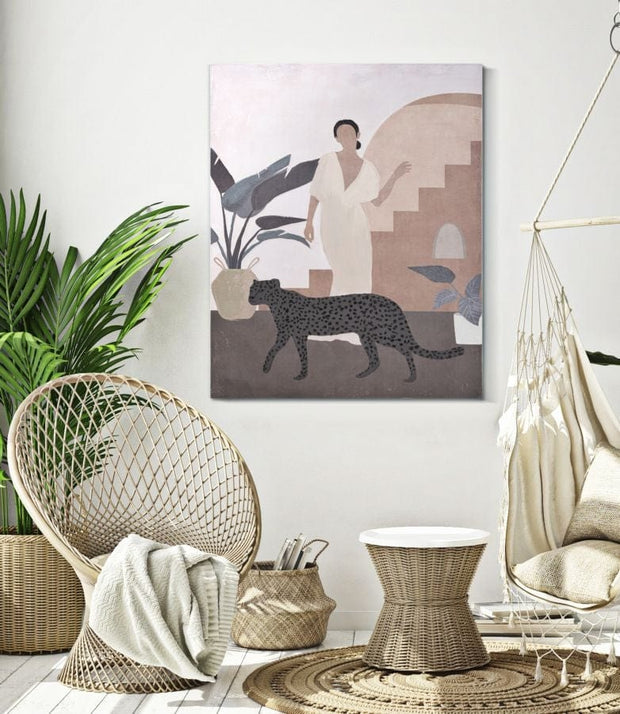 Tablou pictat manual, Lady C Multicolor, 80 x 100 cm (1)