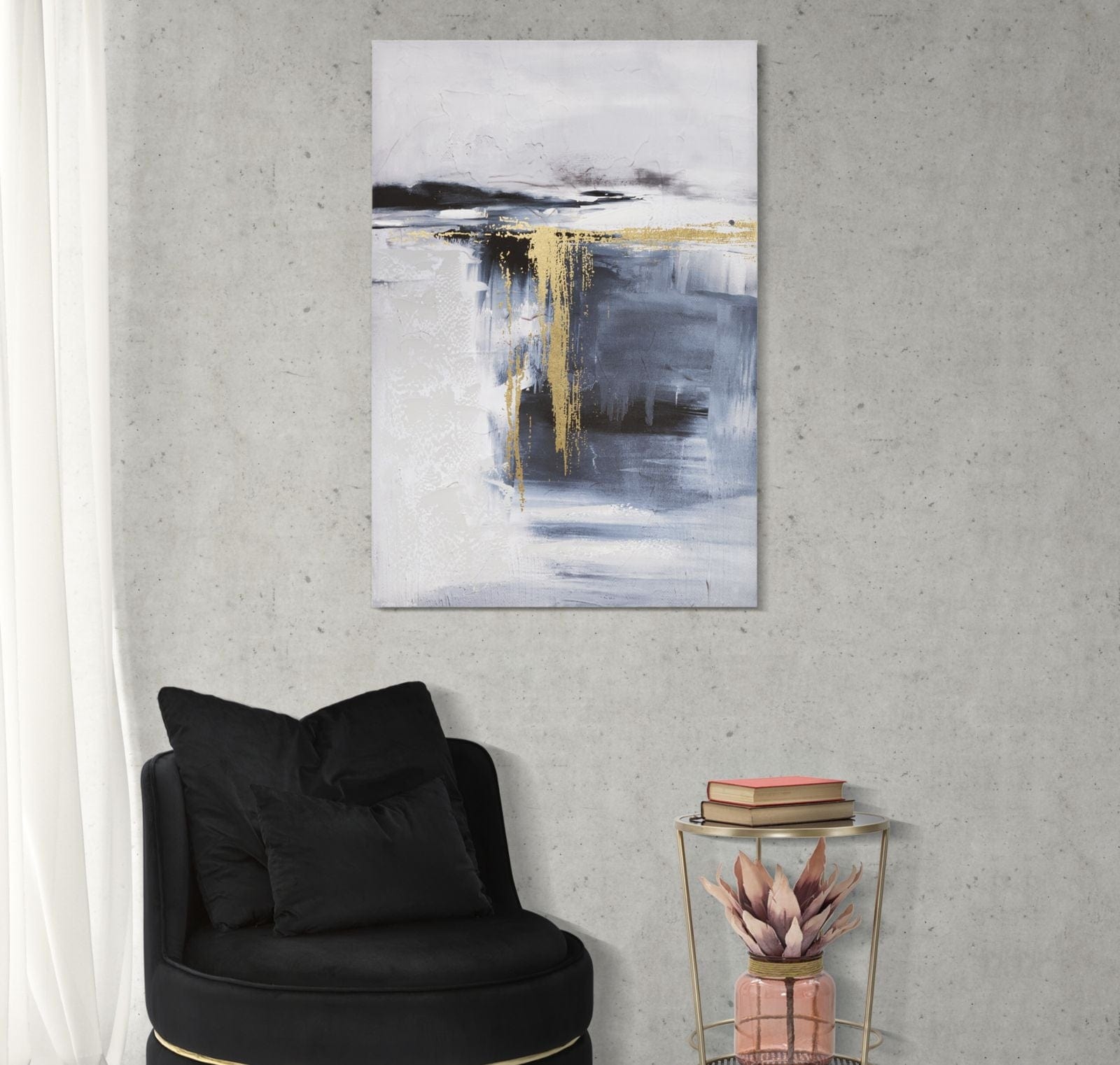 Tablou pictat manual, Level Multicolor, 80 x 120 cm (1)