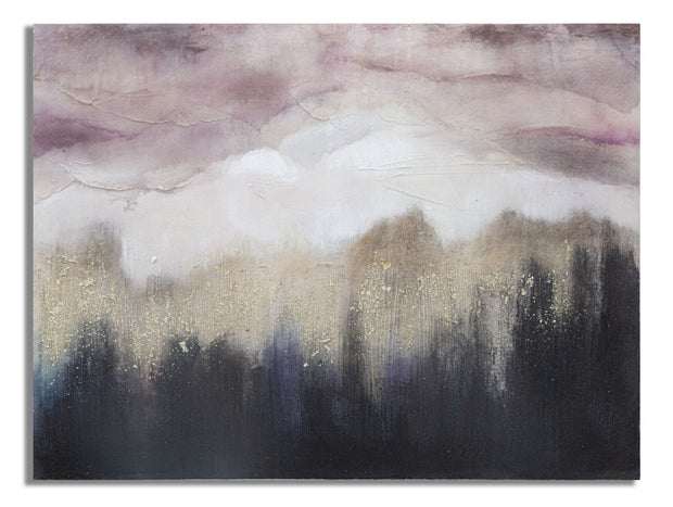 Tablou pictat manual, Pink Mountain Multicolor, 80 x 60 cm