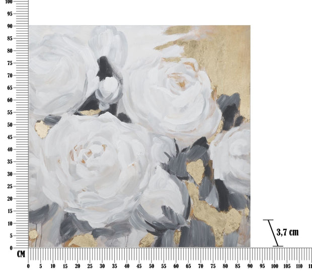 Mauro Ferretti Tablou pictat manual, White Flowers I Multicolor, 90 x 90 cm