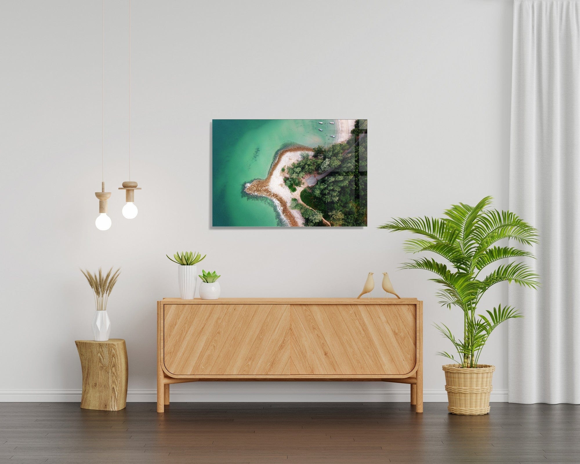 Asir Tablou Sticla Green Ocean 1165 Multicolor, 45 x 30 cm