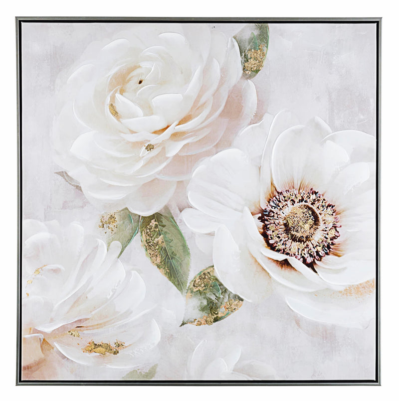 Tablou Canvas Crown P2227-1 Blooming White Flowers B Multicolor, 72,5 x 72,5 cm