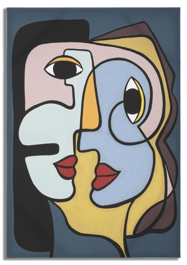 Tablou Canvas Faces Multicolor, 60 x 90 cm