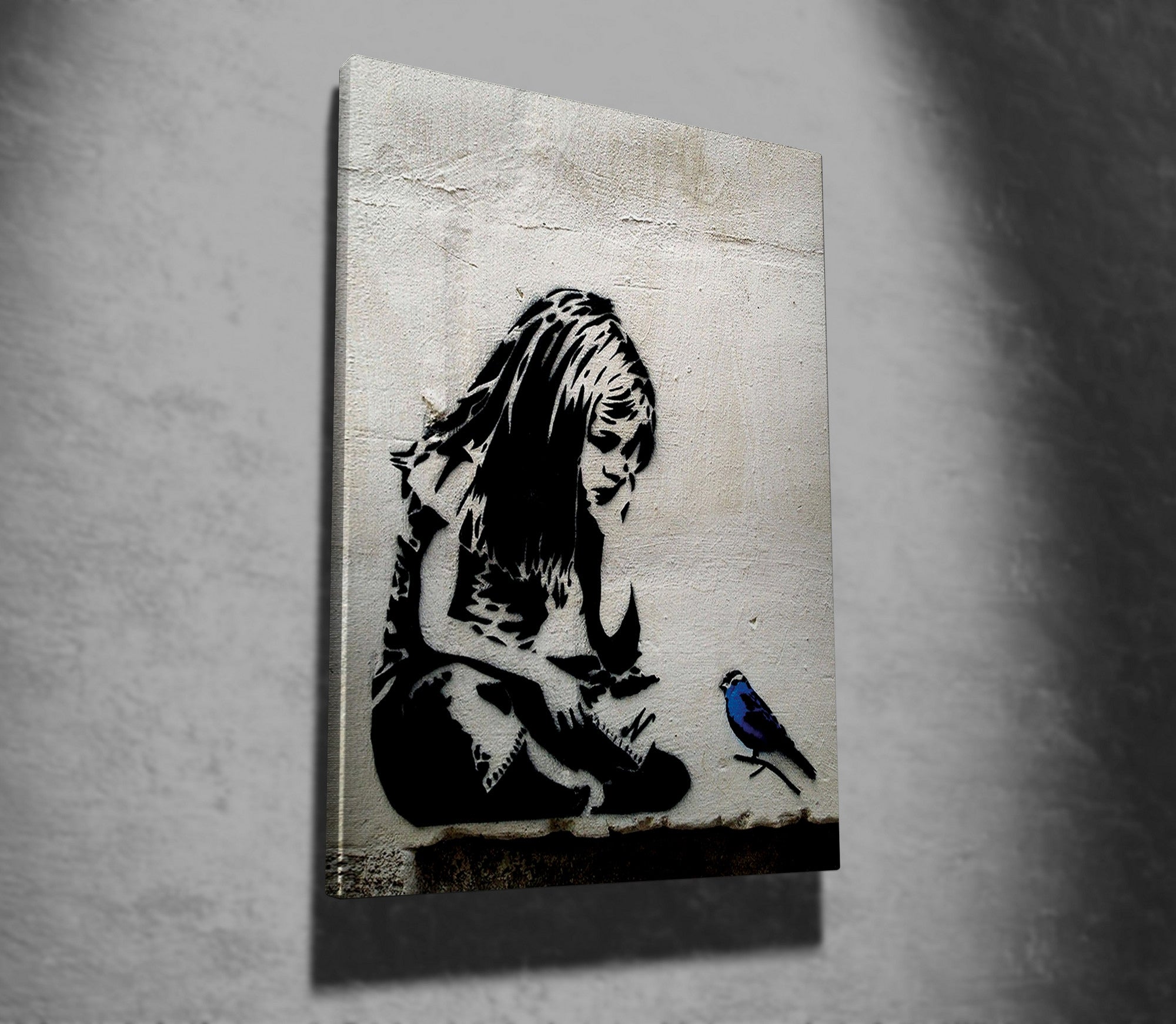 Tablou Canvas Girl And Bird WY49 Multicolor, 50 x 70 cm (1)