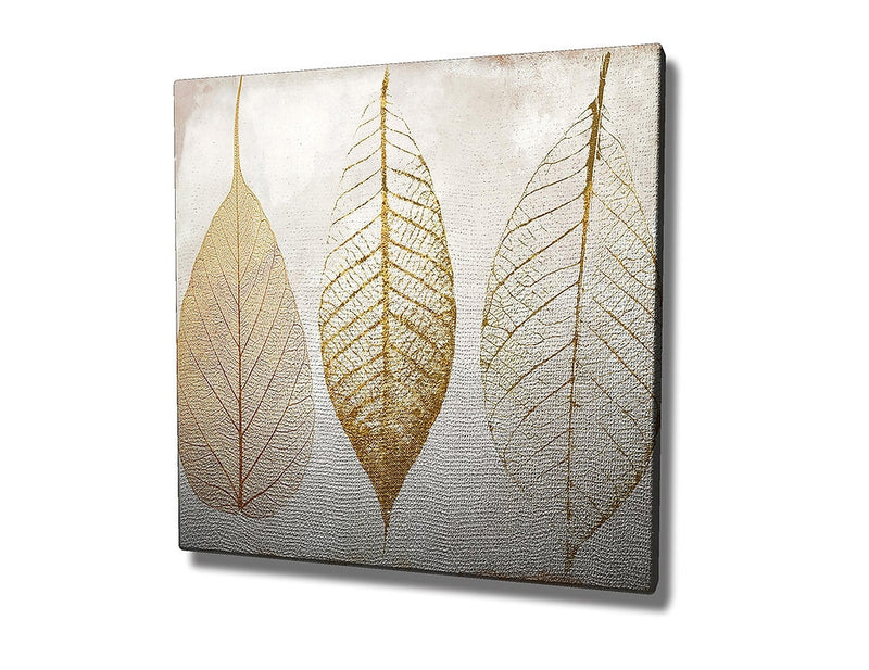 Tablou Canvas Klarc Leaf KC098 Auriu, 45 x 45 cm (2)