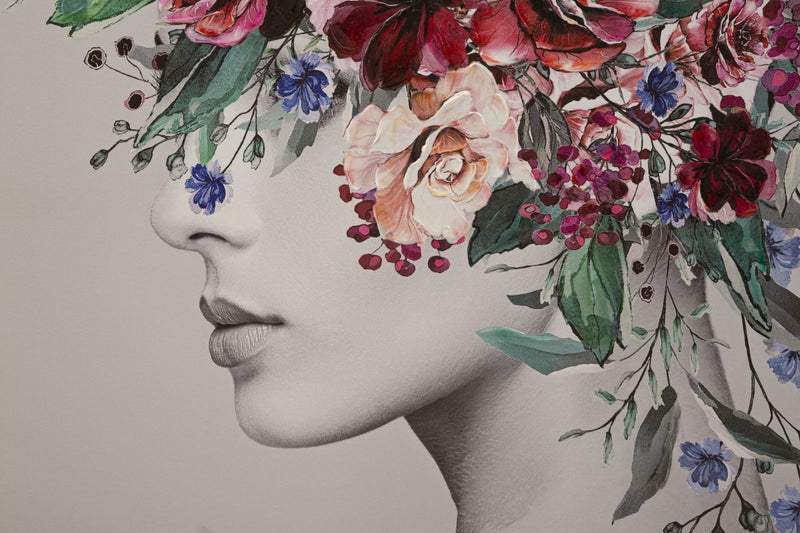 Tablou Canvas Lady Flower -B- Multicolor, 80 x 120 cm (2)